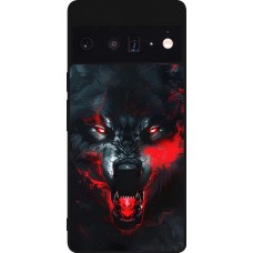 Google Pixel 6 Pro Case Hülle - Silikon schwarz Halloween 2024 mad werewolf