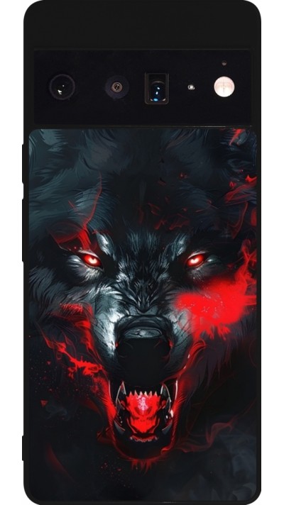 Google Pixel 6 Pro Case Hülle - Silikon schwarz Halloween 2024 mad werewolf