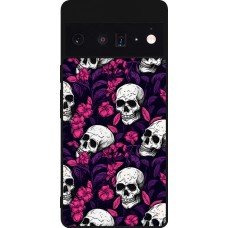 Google Pixel 6 Pro Case Hülle - Silikon schwarz Halloween 2024 romantic skulls