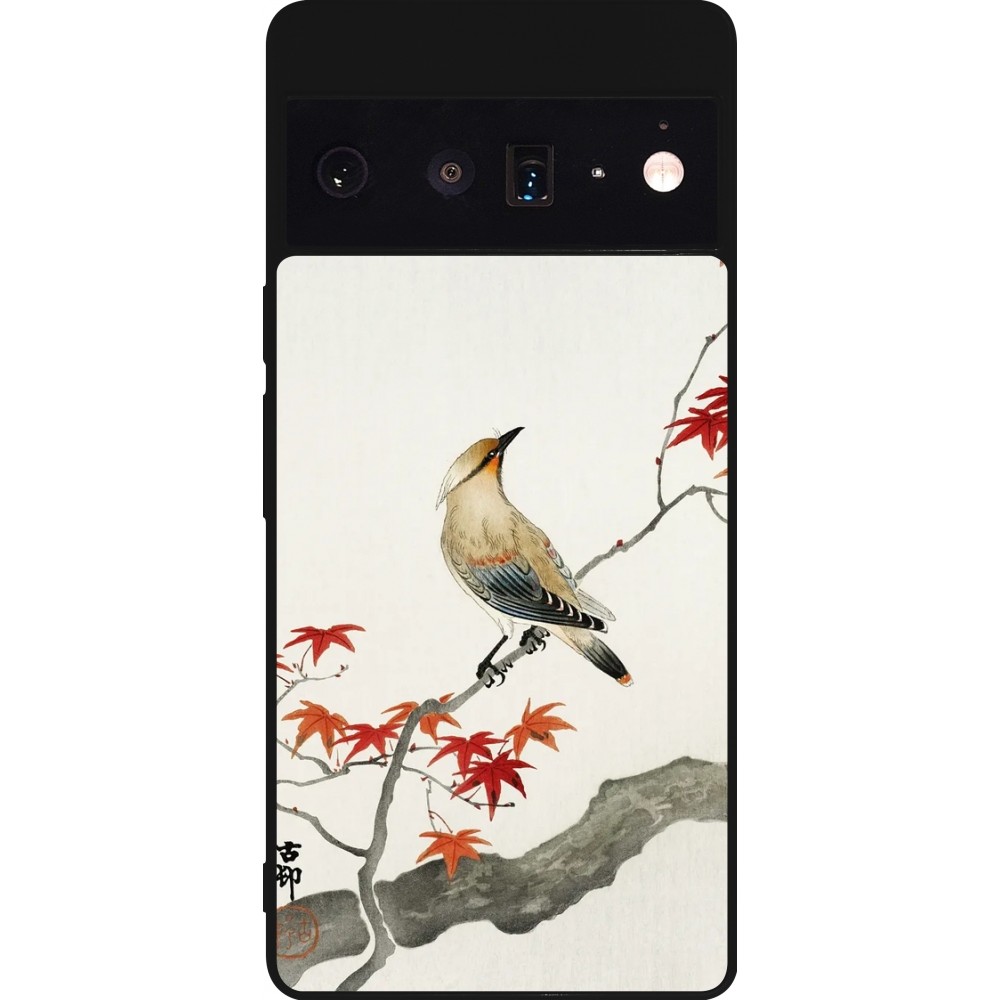 Google Pixel 6 Pro Case Hülle - Silikon schwarz Japanese Bird