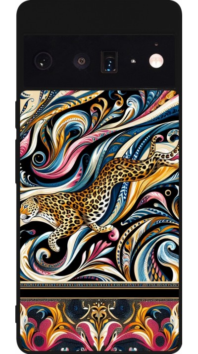 Google Pixel 6 Pro Case Hülle - Silikon schwarz Leopard Abstrakte Kunst