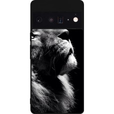 Google Pixel 6 Pro Case Hülle - Silikon schwarz Lion looking up