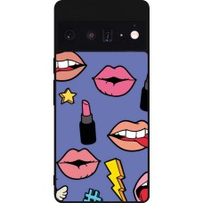 Google Pixel 6 Pro Case Hülle - Silikon schwarz Lips and lipgloss