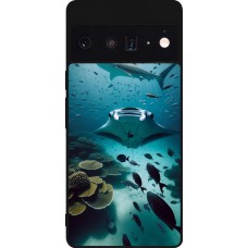 Google Pixel 6 Pro Case Hülle - Silikon schwarz Manta Lagune Reinigung