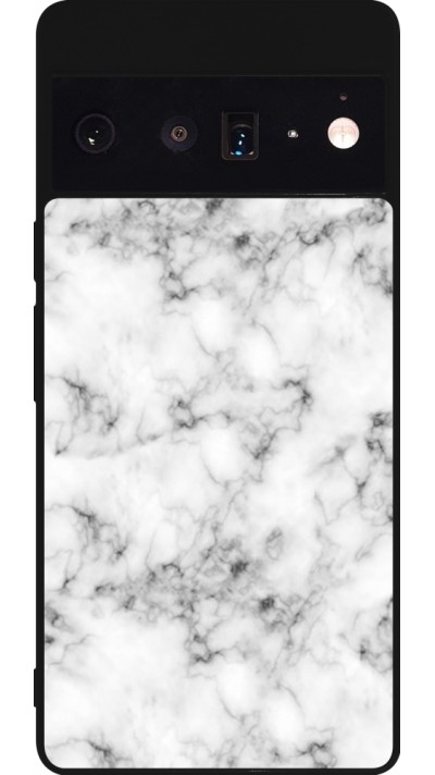 Google Pixel 6 Pro Case Hülle - Silikon schwarz Marble 01