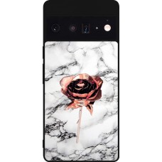 Google Pixel 6 Pro Case Hülle - Silikon schwarz Marble Rose Gold