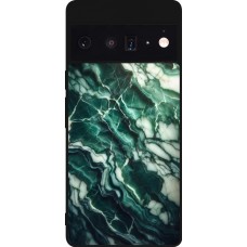 Google Pixel 6 Pro Case Hülle - Silikon schwarz Majestätischer grüner Marmor