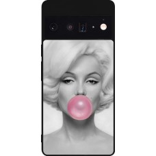 Google Pixel 6 Pro Case Hülle - Silikon schwarz Marilyn Bubble