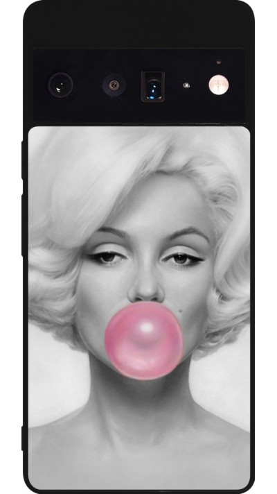 Google Pixel 6 Pro Case Hülle - Silikon schwarz Marilyn Bubble