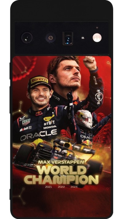 Google Pixel 6 Pro Case Hülle - Silikon schwarz Max Verstappen Champion 2023