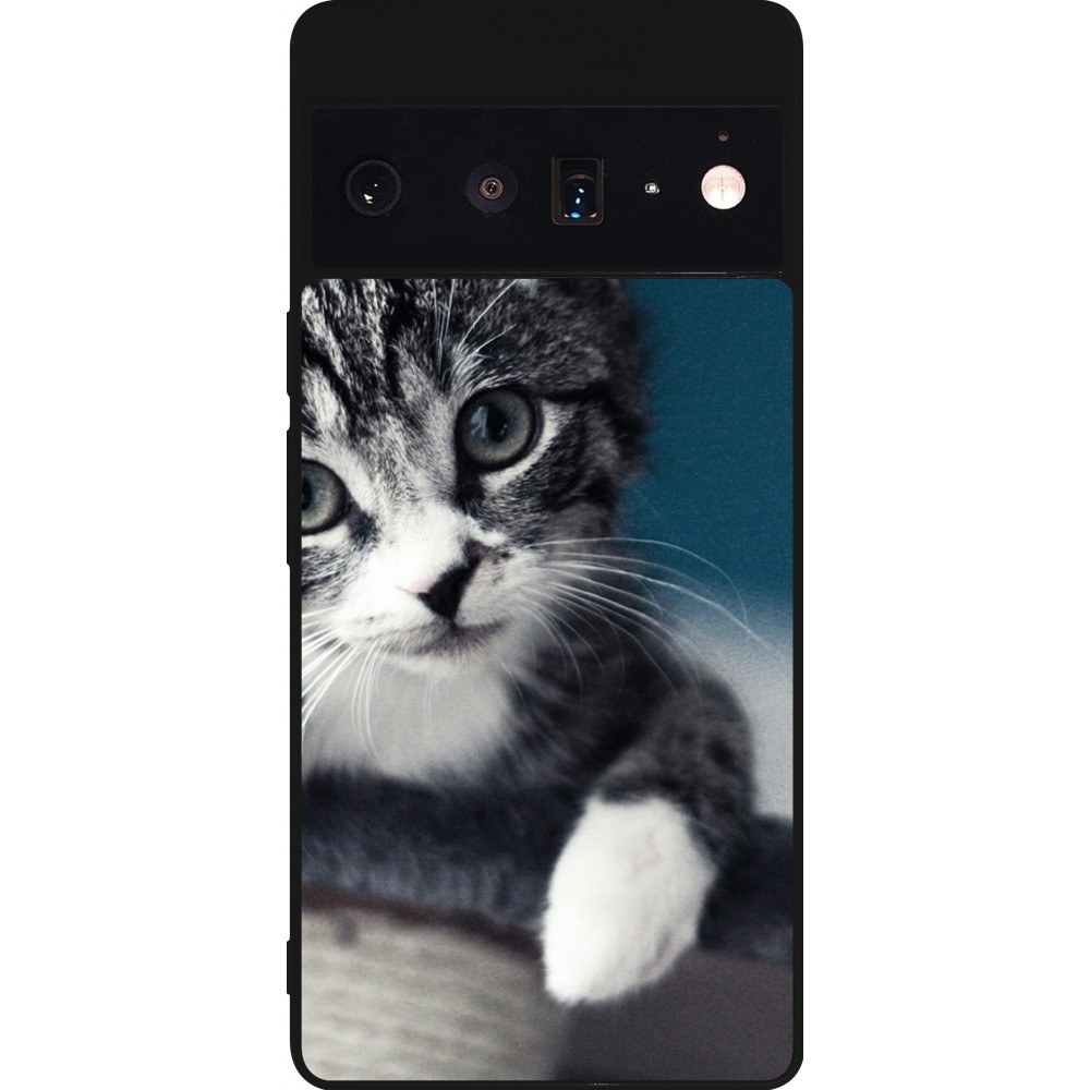 Google Pixel 6 Pro Case Hülle - Silikon schwarz Meow 23