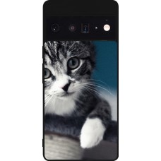 Google Pixel 6 Pro Case Hülle - Silikon schwarz Meow 23