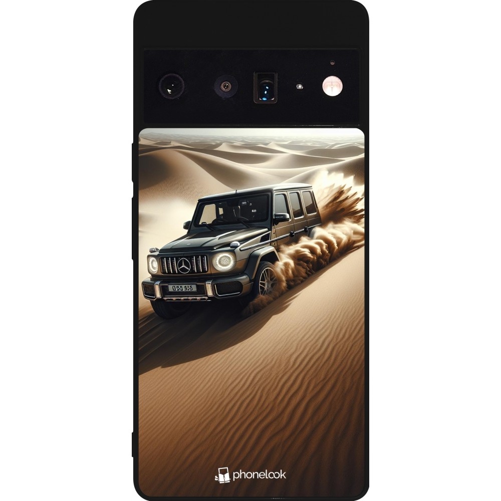 Google Pixel 6 Pro Case Hülle - Silikon schwarz Mercedes G Drift Wueste