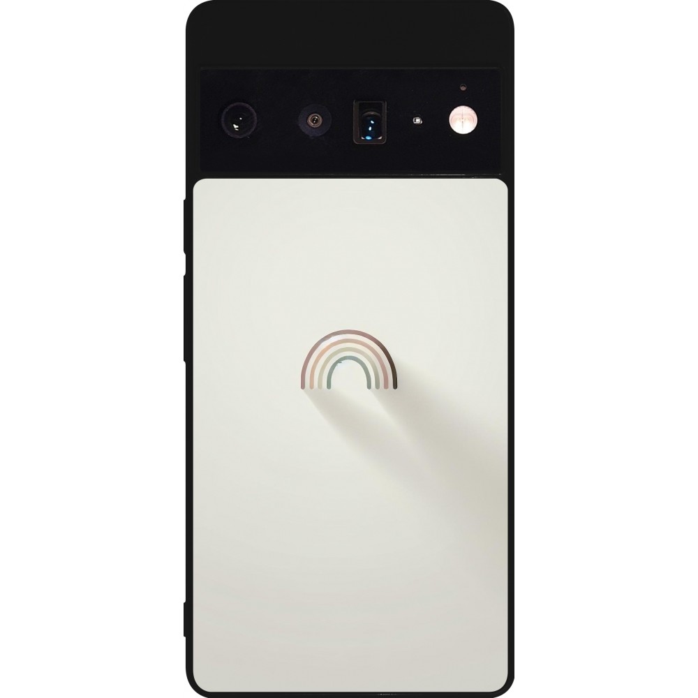 Google Pixel 6 Pro Case Hülle - Silikon schwarz Mini Regenbogen Minimal