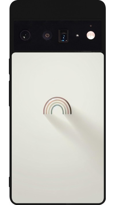 Google Pixel 6 Pro Case Hülle - Silikon schwarz Mini Regenbogen Minimal