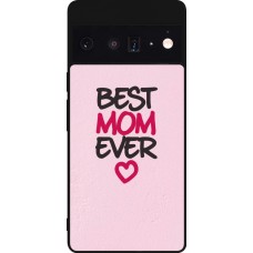 Google Pixel 6 Pro Case Hülle - Silikon schwarz Mom 2023 best Mom ever pink