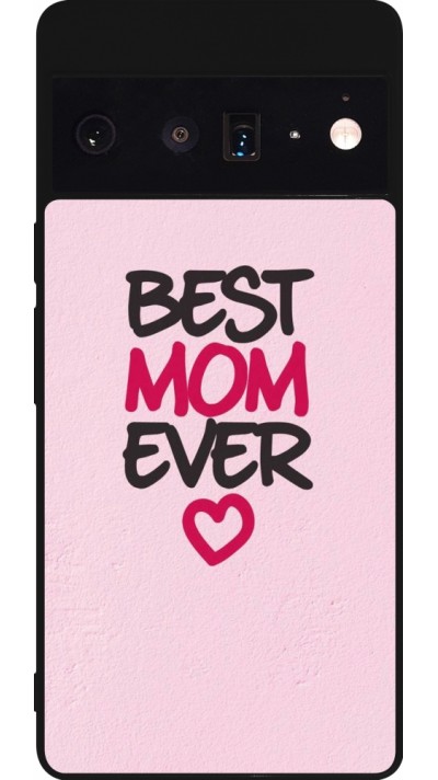 Google Pixel 6 Pro Case Hülle - Silikon schwarz Mom 2023 best Mom ever pink