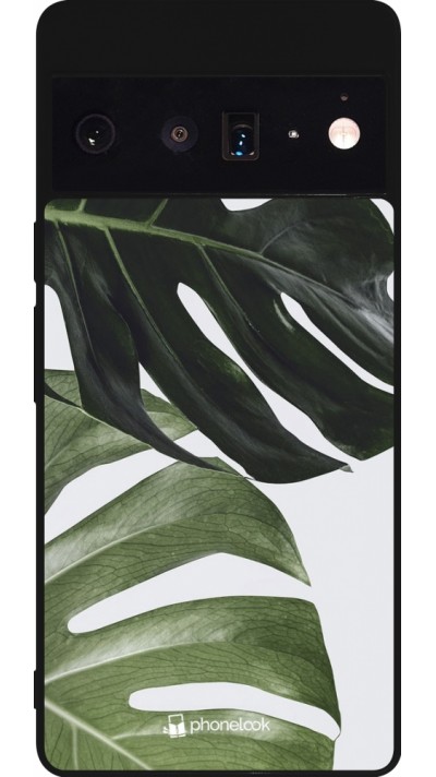 Google Pixel 6 Pro Case Hülle - Silikon schwarz Monstera Plant