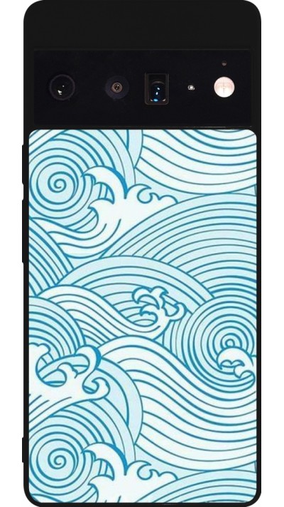 Google Pixel 6 Pro Case Hülle - Silikon schwarz Ocean Waves