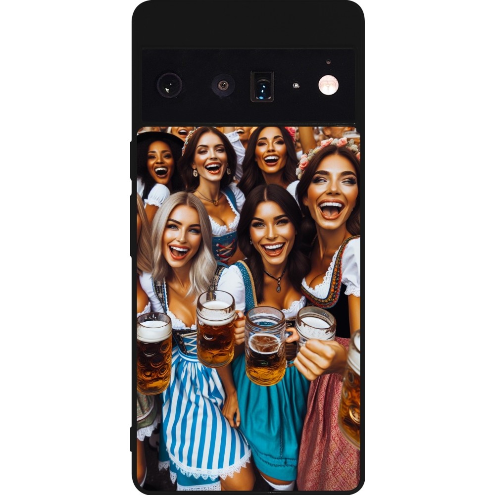 Google Pixel 6 Pro Case Hülle - Silikon schwarz Oktoberfest Frauen