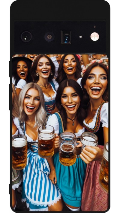 Google Pixel 6 Pro Case Hülle - Silikon schwarz Oktoberfest Frauen