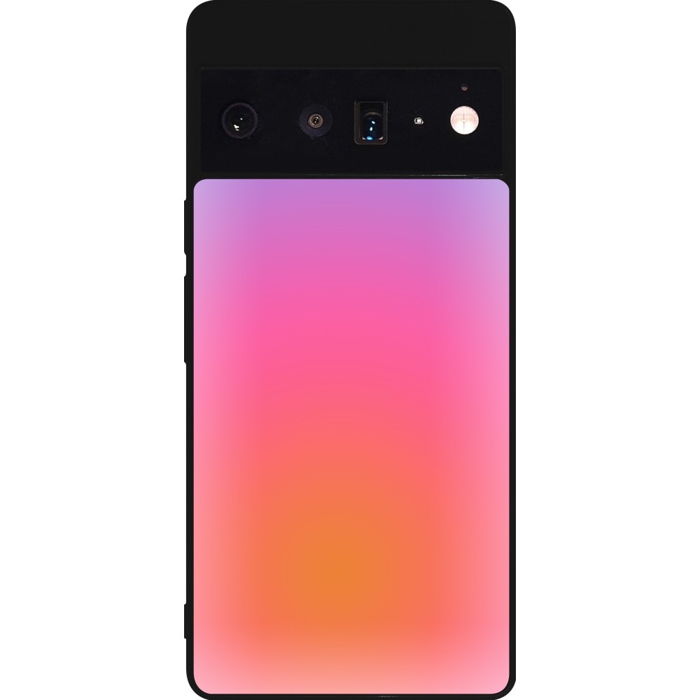 Google Pixel 6 Pro Case Hülle - Silikon schwarz Orange Pink Blue Gradient