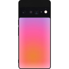 Google Pixel 6 Pro Case Hülle - Silikon schwarz Orange Pink Blue Gradient