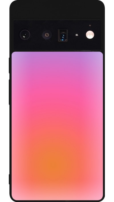 Google Pixel 6 Pro Case Hülle - Silikon schwarz Orange Pink Blue Gradient