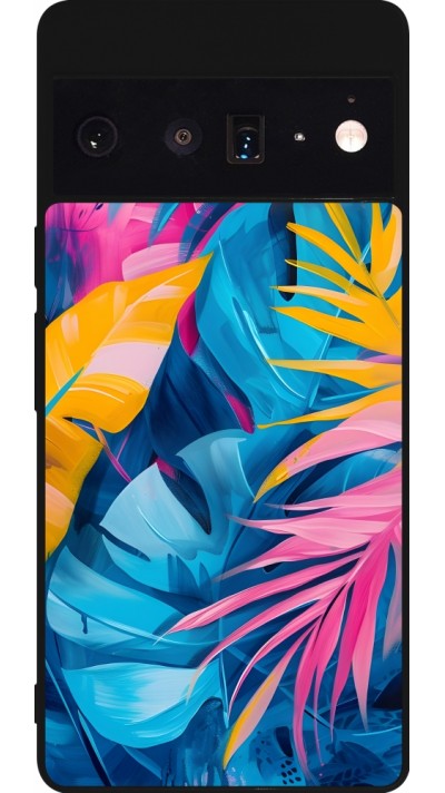 Google Pixel 6 Pro Case Hülle - Silikon schwarz Palms Blue