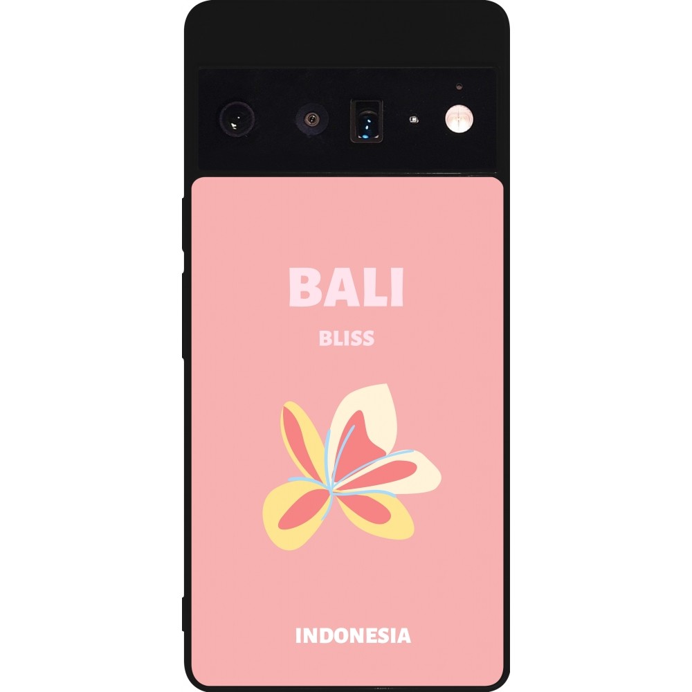 Google Pixel 6 Pro Case Hülle - Silikon schwarz Pop Summer Destination Bali