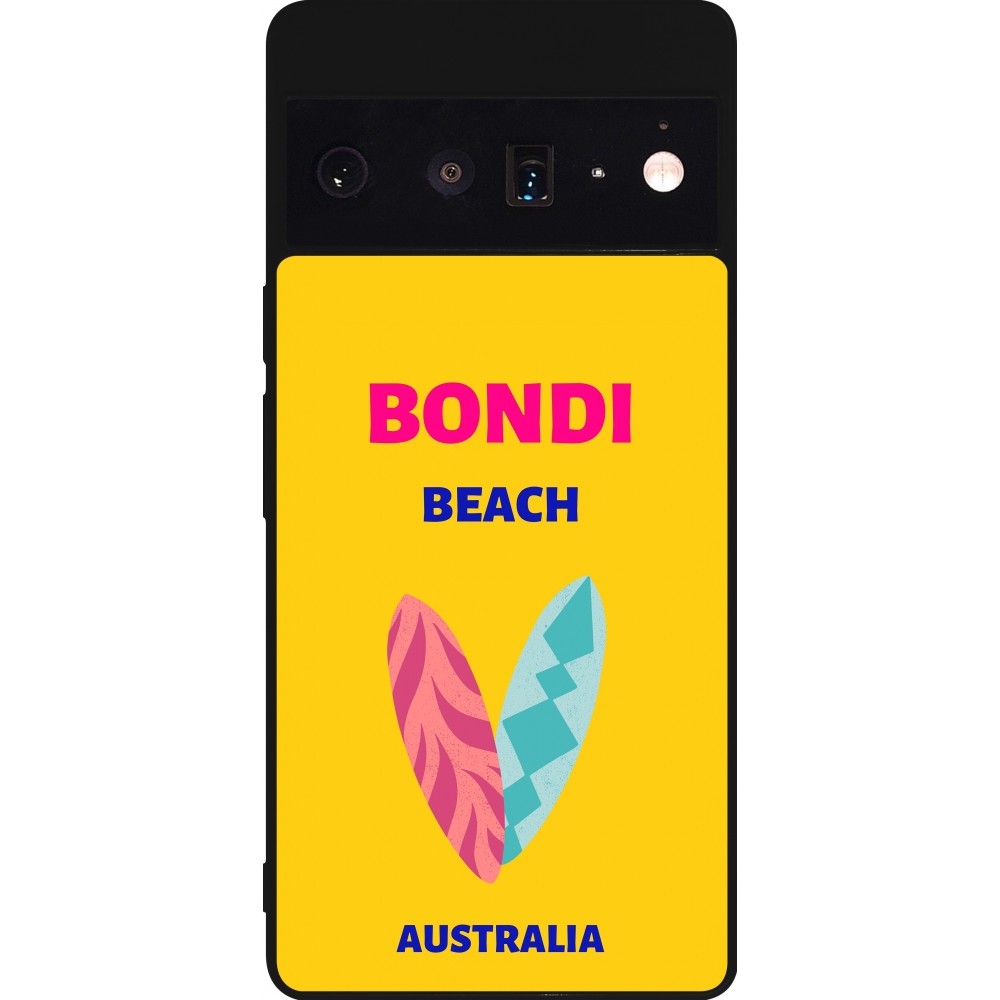 Google Pixel 6 Pro Case Hülle - Silikon schwarz Pop Summer Destination Bondi