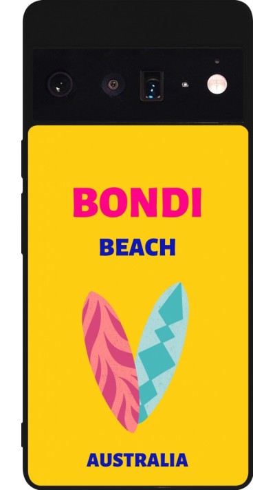 Google Pixel 6 Pro Case Hülle - Silikon schwarz Pop Summer Destination Bondi