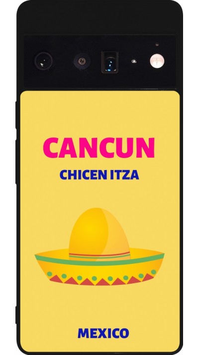 Google Pixel 6 Pro Case Hülle - Silikon schwarz Pop Summer Destination Cancun