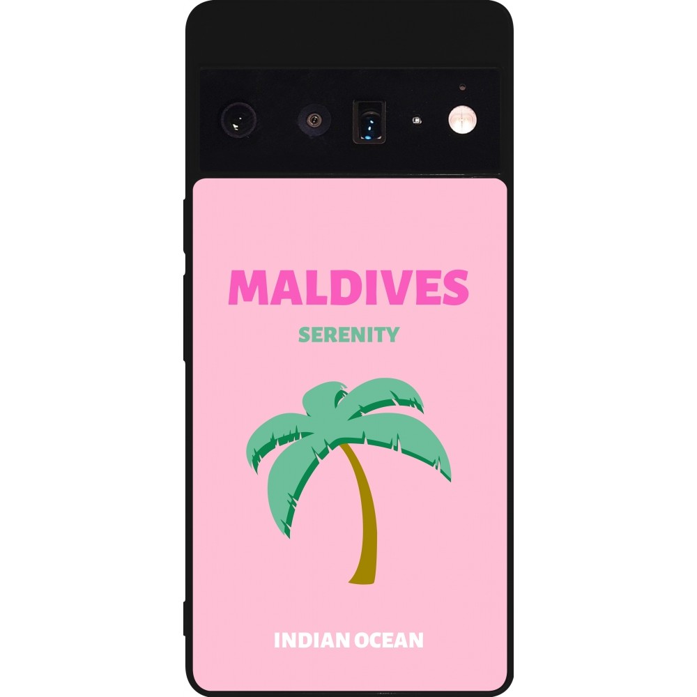 Google Pixel 6 Pro Case Hülle - Silikon schwarz Pop Summer Destination Maldives