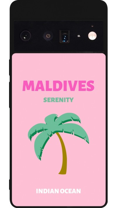 Google Pixel 6 Pro Case Hülle - Silikon schwarz Pop Summer Destination Maldives