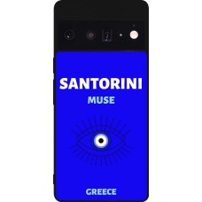 Google Pixel 6 Pro Case Hülle - Silikon schwarz Pop Summer Destination Santorini