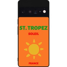 Google Pixel 6 Pro Case Hülle - Silikon schwarz Pop Summer Destination St-Tropez