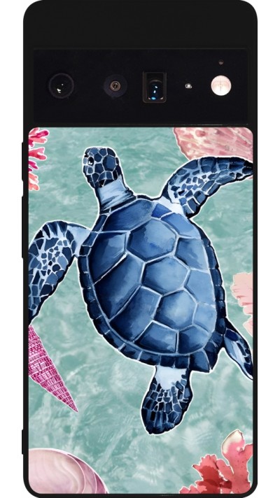 Google Pixel 6 Pro Case Hülle - Silikon schwarz Preppy Turtle