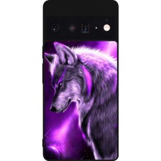 Google Pixel 6 Pro Case Hülle - Silikon schwarz Purple Sky Wolf