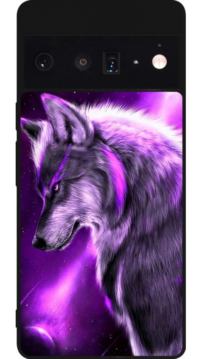 Google Pixel 6 Pro Case Hülle - Silikon schwarz Purple Sky Wolf