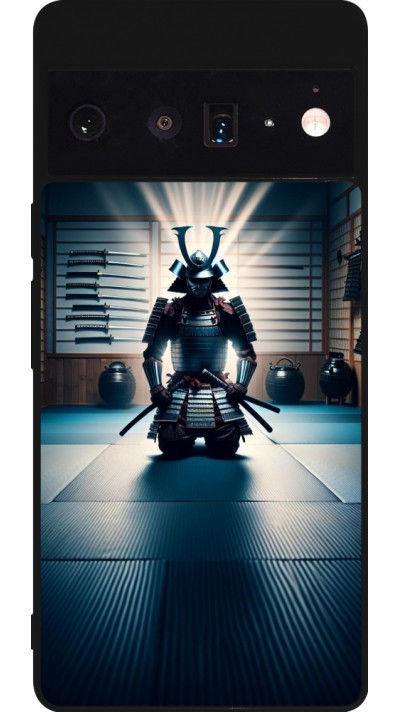 Google Pixel 6 Pro Case Hülle - Silikon schwarz Samurai im Gebet