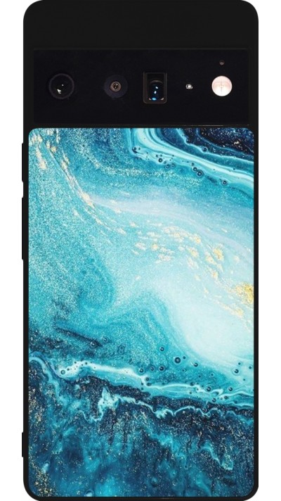 Google Pixel 6 Pro Case Hülle - Silikon schwarz Sea Foam Blue