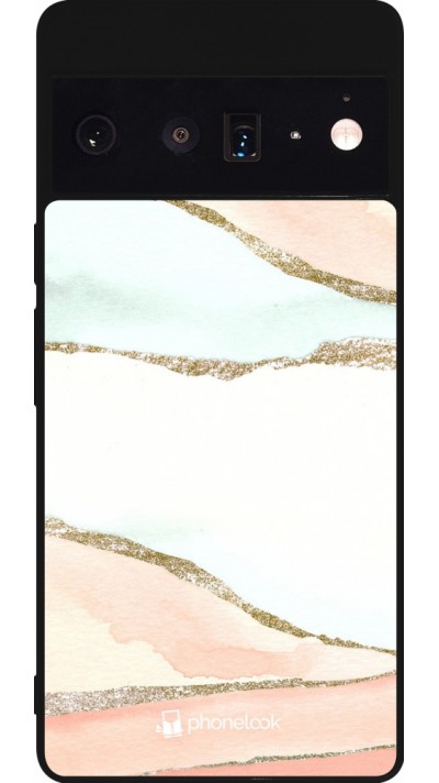 Google Pixel 6 Pro Case Hülle - Silikon schwarz Shimmering Orange