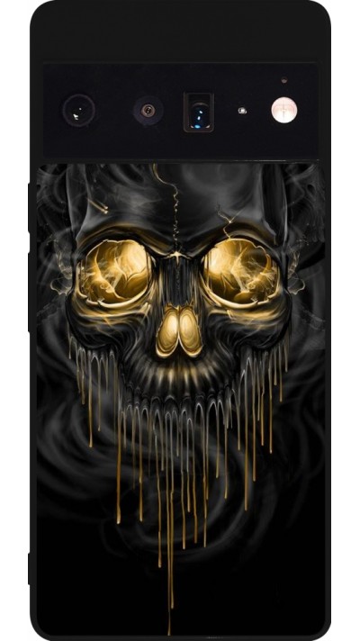 Google Pixel 6 Pro Case Hülle - Silikon schwarz Skull 02