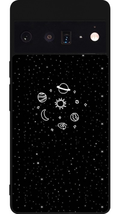 Google Pixel 6 Pro Case Hülle - Silikon schwarz Space Doodle