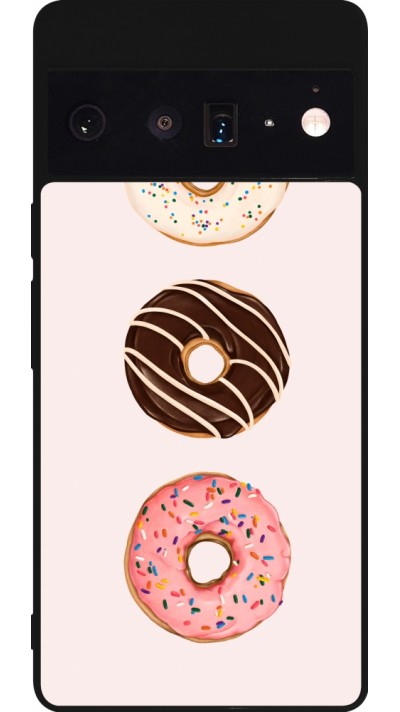 Google Pixel 6 Pro Case Hülle - Silikon schwarz Spring 23 donuts