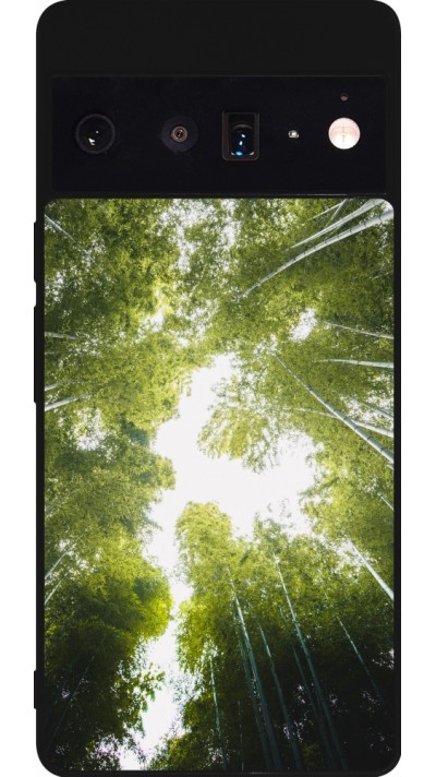 Google Pixel 6 Pro Case Hülle - Silikon schwarz Spring 23 forest blue sky