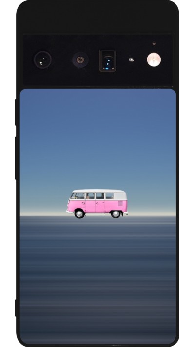 Google Pixel 6 Pro Case Hülle - Silikon schwarz Spring 23 pink bus