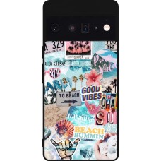 Coque Google Pixel 6 Pro - Silicone rigide noir Summer 20 collage