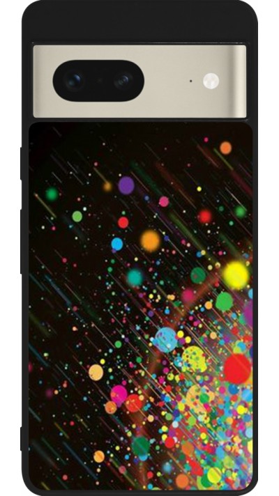 Google Pixel 7 Case Hülle - Silikon schwarz Abstract Bubble Lines